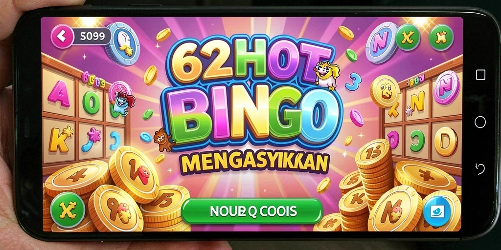 Gameplay seru Bingo di 62HOT dengan hadiah menarik.