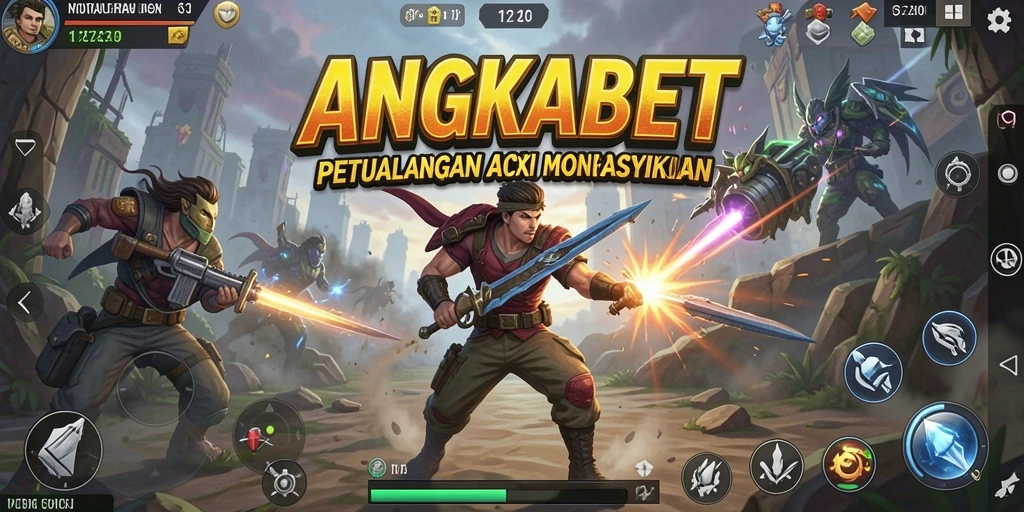Tangkapan layar gameplay ANGKABET menampilkan aksi mendebarkan dan karakter kustomisasi.