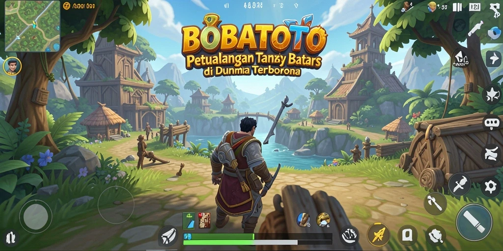 Tangkapan layar yang menunjukkan eksplorasi dunia terbuka BOBATOTO.