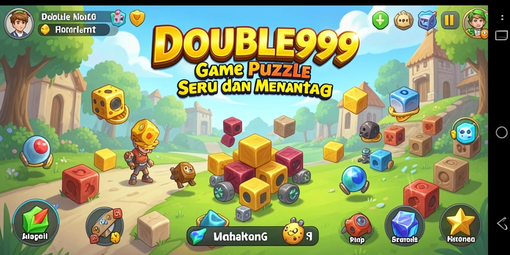 Tampilan gameplay DOUBLE999 yang menantang dan penuh warna.