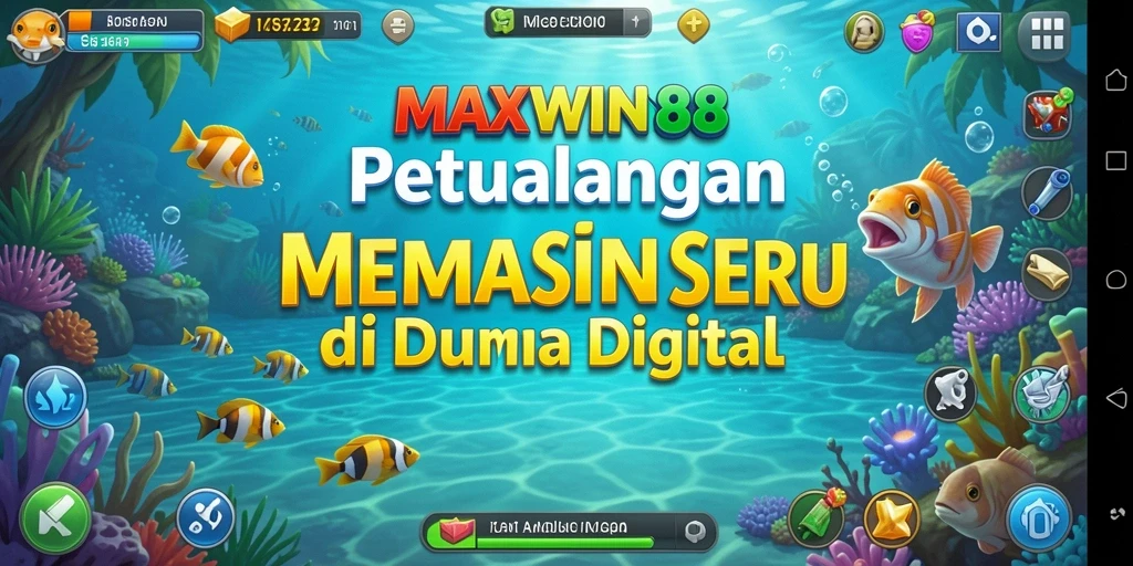 Tampilan gameplay MAXWIN88 yang seru saat memancing ikan.