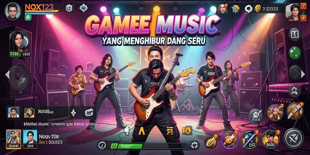 Tampilan gameplay seru saat menjawab tantangan musik.