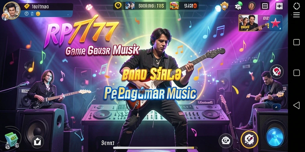 Screenshot menunjukkan pemain menikmati gameplay musik yang seru.
