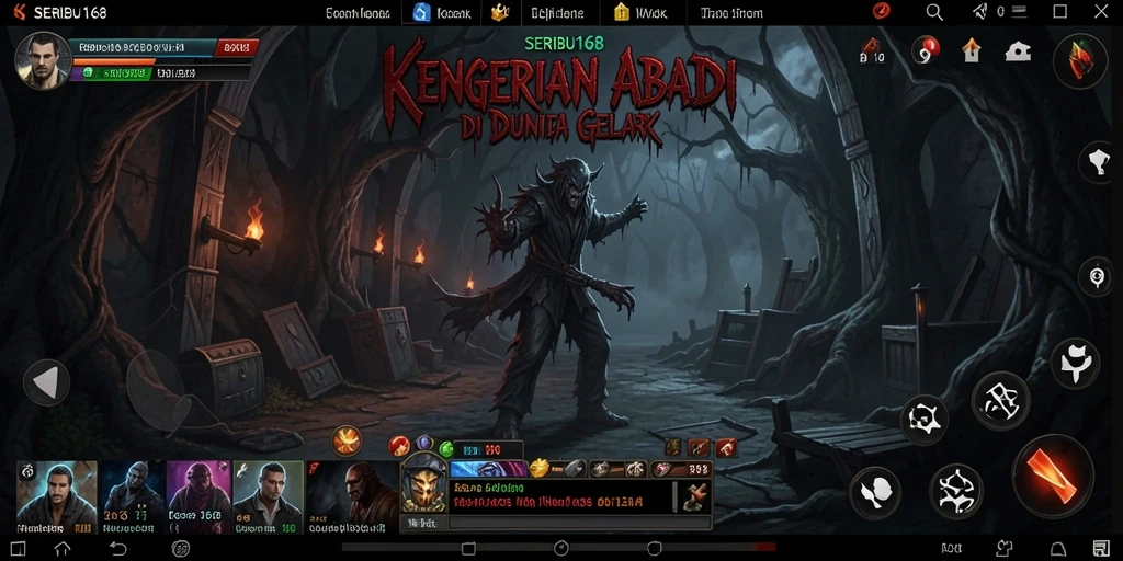 Gameplay SERIBU168 dengan suasana horor yang mencekam.